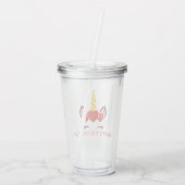 かわいいバレンタインのユニコーン アクリルタンブラー (裏面)