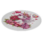 かわいいバレンタインのユニコーン カッティングボード (角)