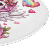 かわいいバレンタインのユニコーン カッティングボード (角)