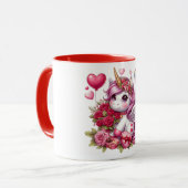 かわいいバレンタインのユニコーン マグカップ (正面左)