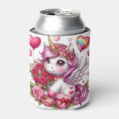 かわいいバレンタインのユニコーン 缶クーラー (缶正面)