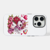かわいいバレンタインのユニコーン iPhoneケース (裏面横)