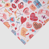 かわいいバレンタインのロマンチックな愛のパターン 薄葉紙 (詳細)