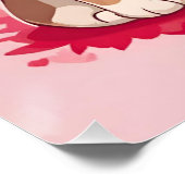 かわいいバレンタインの子犬とハート ポスター (コーナー)