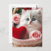 かわいいバレンタインの子猫 ポストカード (正面/裏面)