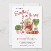 かわいいバレンタインの小さな恋人の赤ちゃんシャワー 招待状 (正面)