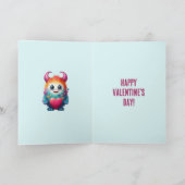 かわいいバレンタインの怪物、ハッピーバレンタインデー シーズンカード (内部)