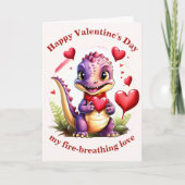かわいいバレンタインの愛らしい愛らしいドラゴン カード (正面)
