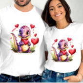 かわいいバレンタインの愛らしい愛らしいドラゴン Tシャツ