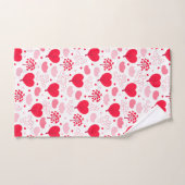 かわいいバレンタインの木の形状ハートパターン バスタオルセット (ハンドタオル)