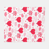 かわいいバレンタインの木の形状ハートパターン フリースブランケット (正面(横))