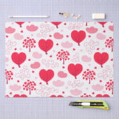 かわいいバレンタインの木の形状ハートパターン 薄葉紙 (クラフト)