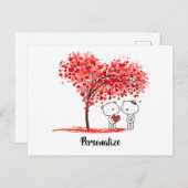 かわいいバレンタインの水の色をパーソナライアートズ シーズンポストカード (正面/裏面)