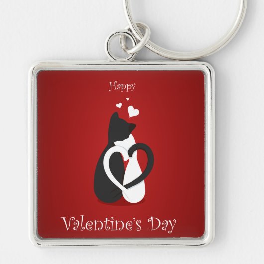 かわいいバレンタインの猫たち|過去記事 キーホルダー (正面)