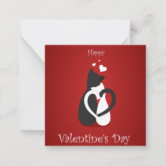 かわいいバレンタインの猫たち|過去記事 ノートカード (正面)