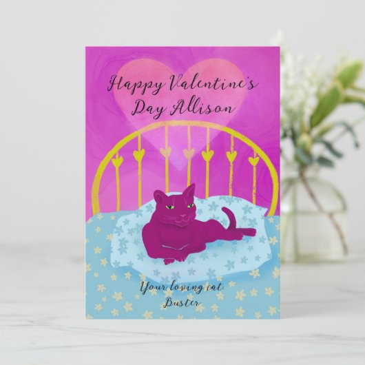 かわいいバレンタインの猫 シーズンカード (スタンド正面)