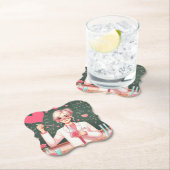 かわいいバレンタインの科学者 ペーパーコースター (インサイチュ)