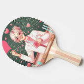 かわいいバレンタインの科学者 卓球ラケット (横)