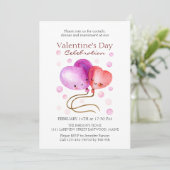 かわいいバレンタインの風船パーソナライズされた 招待状 (スタンド正面)