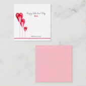 かわいいバレンタインアートのオリジナルフラットメッセージカード ノートカード (正面/裏面)