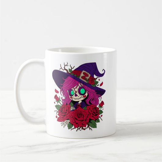 かわいいバレンタインウィッチゾンビ コーヒーマグカップ (左)