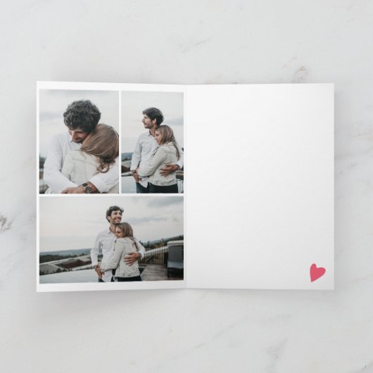 かわいいバレンタインコーヒーラテ引用文3枚コラージュ カード (内部)