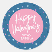 かわいいバレンタインステッカーをカスタマイズ ラウンドシール (正面)
