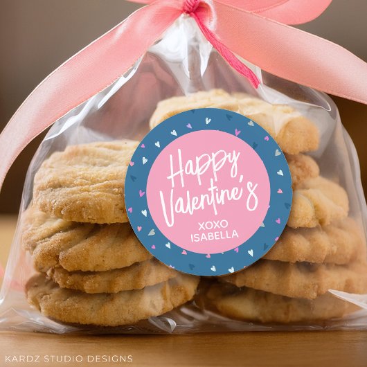 かわいいバレンタインステッカーをカスタマイズ ラウンドシール