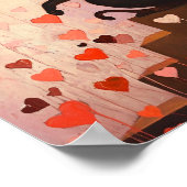 かわいいバレンタインズデイキャット ポスター (角)