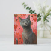 かわいいバレンタインズデイキャット ポストカード (スタンド正面)