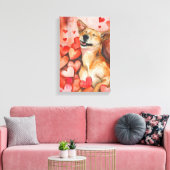 かわいいバレンタインズデイドッグ キャンバスプリント (インサイチュ (リビング))