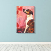 かわいいバレンタインズデイドッグ キャンバスプリント (インサイチュ (ウッドフロア))