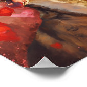 かわいいバレンタインズデイドッグ ポスター (角)