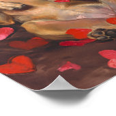 かわいいバレンタインズデイドッグ ポスター (角)