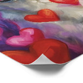 かわいいバレンタインズデイドッグ ポスター (角)