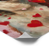 かわいいバレンタインズデイドッグ ポスター (角)