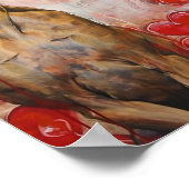 かわいいバレンタインズデイドッグ ポスター (角)