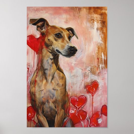 かわいいバレンタインズデイドッグ ポスター (正面)