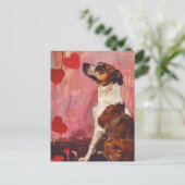 かわいいバレンタインズデイドッグ ポストカード (スタンド正面)