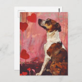 かわいいバレンタインズデイドッグ ポストカード (正面/裏面)