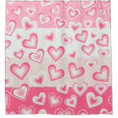 かわいいバレンタインズデイパステルハート | シャワーカーテン (正面)