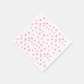 かわいいバレンタインズデイピンクハート スタンダードカクテルナプキン (角)