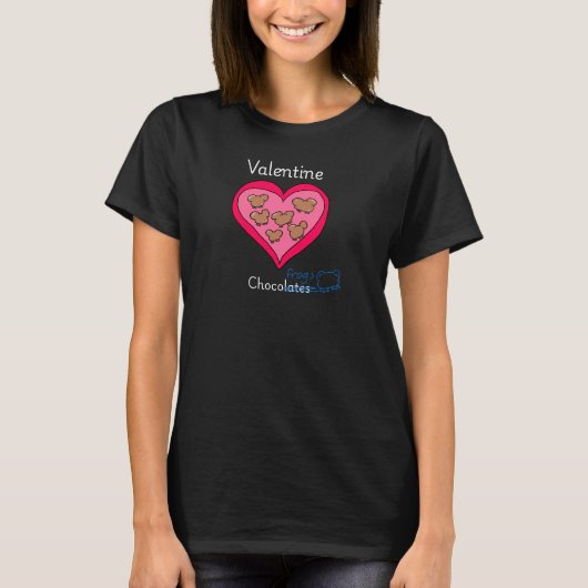かわいいバレンタインチョコカエルTシャツ Tシャツ (正面)