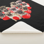 かわいいバレンタインデイパグドッグハート子犬 シェルパブランケット (3/4)