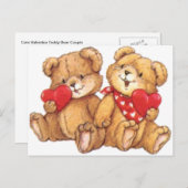 かわいいバレンタインデイベアカップル シーズンポストカード (正面/裏面)