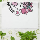 かわいいバレンタインデザイン – 猫と猫の愛 キッチンタオル (折り畳み)