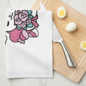 かわいいバレンタインデザイン – 猫と猫の愛 キッチンタオル (四つ折り)