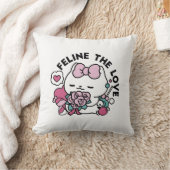 かわいいバレンタインデザイン – 猫と猫の愛 クッション (ブランケット)