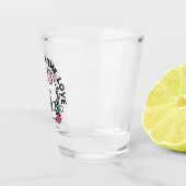 かわいいバレンタインデザイン – 猫と猫の愛 ショットグラス (右)