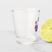 かわいいバレンタインデザイン – 猫と猫の愛 ショットグラス (左)